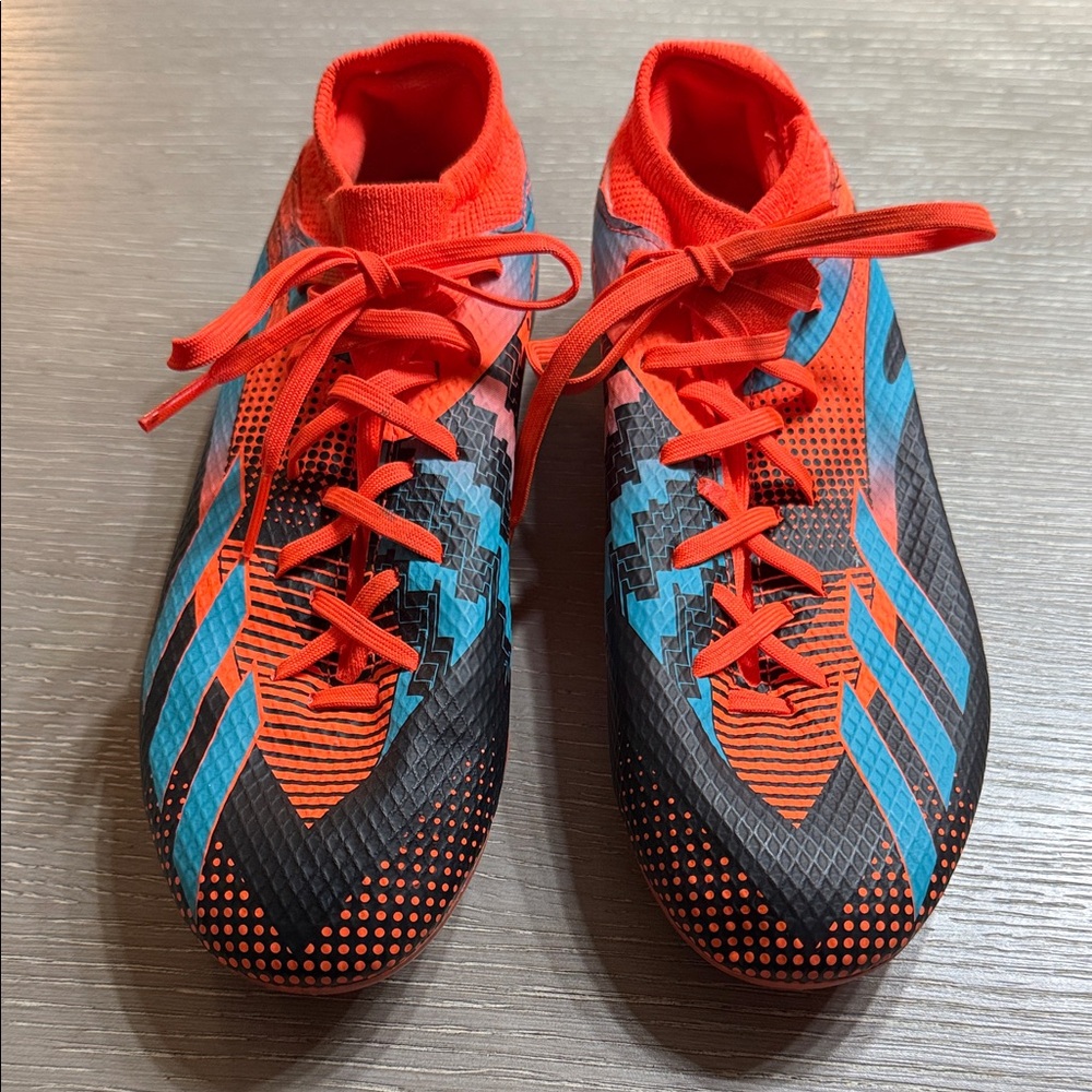 Adidas Jr. X Speed Portal Solar orange Lionel Messi Kids Sneakers - Red and Blue